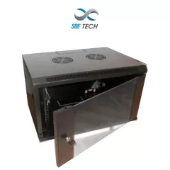 SBE TECH--SBE TECH GNLPAR6URP - Gabinete de pared 6UR, 60x60 cm, puerta de cristal templado, cerradura y llaves.-