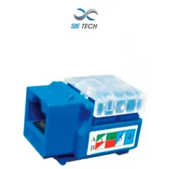 SBE TECH--SBE TECH 2302BL- Módulo jack keystone RJ45, 8 hilos, CAT 5e, compatible con calibres AWG 22-26, color azul-