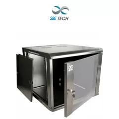 SBE TECH--SBE TECH GNLPAR12URP- Gabinete de pared de 12 UR con capacidad de carga de 60 Kg, dimensiones 60x60x64 cm y puerta frontal de cristal templado-