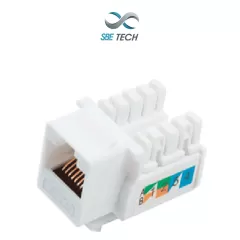 SBE TECH--SBE TECH 2302WT- Módulo jack keystone RJ45, 8 hilos, CAT 5e, compatible con calibres AWG 22-26, color blanco-
