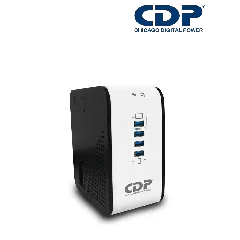 CHICAGO DIGITAL POWER--CDP R2CU-AVR1008 - Regulador de Voltaje de Escritorio / NEMA 5-15 / 1000VA / 500W / 8 tomas de salida / 1 Toma para carga de tablet / 3 Tomas para carga de smartphone-