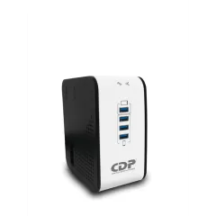 CHICAGO DIGITAL POWER--CDP R2CU-AVR 1008 - Regulador de Voltaje de Escritorio NEMA 5-15 / 1000VA/400W / 8 tomas de salida / 1 Toma para carga de tablet / 3 Tomas para carga de smartphone-