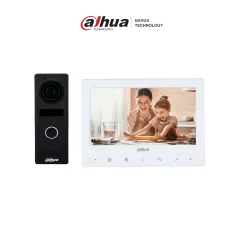 DAHUA--DAHUA KTA02M - Kit de videoportero analógico con frente de calle metálico y cámara de 1.3 MP, DWDR e IR automático. Incluye monitor TFT de 7", entrada y salida de audio, y soporte para botón de salida. Ideal para seguridad y comodidad/-