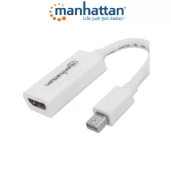 MANHATTAN--MANHATTAN 322461 - Adaptador Pasivo de Mini DisplayPort a HDMI/ Mini DisplayPort Macho a HDMI Hembra/ Soporta Una Resolución de 1080p@60Hz/ Soporta Audio sin Compresión/-