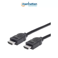 MANHATTAN--MANHATTAN 306119- Cable HDMI de Alta Velocidad de 1.8 Metros/ Resolución 4k@30Hz/ Soporta 3D/ HDMI Macho a Macho/ Soporta Canal de Retorno de Audio (ARC)/ Blindado para Reducir Interferencia/-