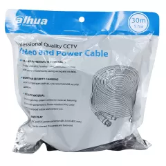 DAHUA--DAHUA DH-PFM942I-30-5 - Cable de 30 Metros Armado para Video y Energía/ Para Camaras Hasta 4k/ con Conectores BNC y de Energía/ Uso Exterior e Interior/ Cobre de Alta Pureza/ Soporta: AHD/CVI/TVI/CVBS/-