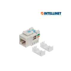 INTELLINET--INTELLINET 210591 - Jack RJ45 CAT6 Keystone / de impacto 110 / color blanco-