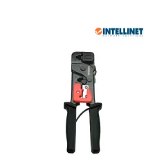 INTELLINET--INTELLINET 210836 - PINZA P/CRIMPEAR RJ11-6P4C, 6P2C/RJ11 RJ12-6P6C RJ45-8P8C, 8P6C, 8P4C, 8P2C/ Corta y quita el forro del cable / Fabricada en Acero al carbón / Mango Antiderrapante /-
