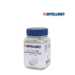 INTELLINET--INTELLINET 503006 - Enchufe RJ45 CAT6 sólido UTP, bote de 100 piezas, con 15 micras de oro.-