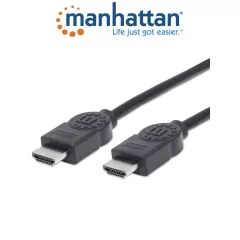 MANHATTAN--MANHATTAN 323239- Cable HDMI de Alta Velocidad de 5 Metros/ Resolución 4k@30Hz/ Soprota 3D/ HDMI Macho a Macho/ Soporta Canal de Retorno de Audio (ARC)/ Blindado para Reducir Interferencia/-