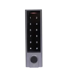 YLI ELECTRONIC--YLI YK1068A - Teclado touch para control de acceso standalone con métodos de verificación por huella, tarjetas ID o password / Soporta equipos esclavo por protocolo Wiegand / Señales NC y NO-