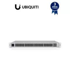 UBIQUITI--UBIQUITI USW-48-POE UniFi Switch de Capa 2 con 48 puertos (32 PoE 802.3af/at + 16 Gigabit) y 4 puertos 1G SFP, con una potencia de 195W y pantalla informativa.-