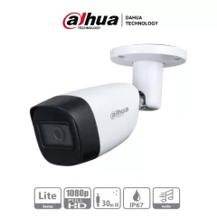 DAHUA--DAHUA HAC-HFW1200CMN-A- Camara Bullet 1080p/ Lente de 2.8 mm/ Microfono Integrado/ 101 Grados de Apertura/ Metalica/ IR de 30 Mts/ IP67/ Soporta CVI/CVBS/AHD/TVI/-
