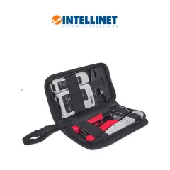 INTELLINET--INTELLINET 780070 - Kit de herramientas para red de 4 piezas: probador de cable UTP, ponchadora, pinza crimpeadora y pelador de cable-