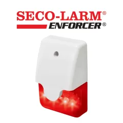 SECO-LARM--Seco-Larm SL1312SAR - Sirena mini piezoeléctrica roja y luz estroboscópica LED-