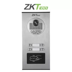 ZKTECO--ZKTECO VE04A01 - Videoportero Departamental para 4 monitores / Cámara de 700TVL / Ángulo de Visión 92° / Visión Nocturna / Apertura de Puerta con Tarjeta RFID/ IP54-