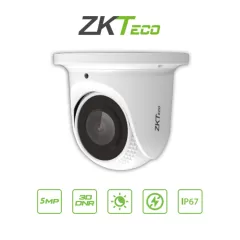 ZKTECO--ZKTECO ES855P21CS7MI- Cámara IP Domo 5 Megapíxeles / Compresión H.265 / Lente de 2.8 mm / Alcance IR 30 mts / Micrófono Integrado / Carcasa metálica / PoE / IP67 / P2P / ONVIF Profile S-