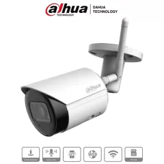 DAHUA--DAHUA IPC-HFW1430DS-SAW - Camara IP Bullet Wifi de 4 Megapixeles/ Lente de 2.8mm/ 90 Grados de Apertura/ H.265+/ IR de 30 Metros/ Microfono Integrado/ Ranura para MicroSD/ Metalica/ IP67/ DWDR/ Videoanaliticos con SMD/-