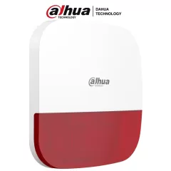 DAHUA--DAHUA DHI-ARA13-W2 - Sirena con estrobo inalámbrica para exterior, Roja, Potencia: 110dB, Múltiples sonidos de alarma, Protección: IP65, Alarma de batería baja, App DMSS, Frecuencia 433 MHz, Tecnología: AirShield, Compatible con HUB 1.0 y HUB 2.0-