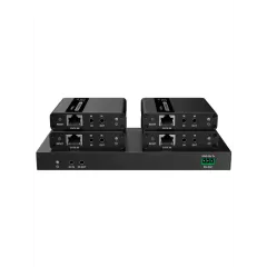 SAXXON--SAXXON LKV724P- Kit Extensor HDMI de 4 Puertos/ Resolucion 4K@30Hz/ Hasta 40 metros con resolución 4K y 70m a 1080P/ Cat 6/ 6A/ 7/ Loop HDMI/ Transmisor IR/ Plug and play-