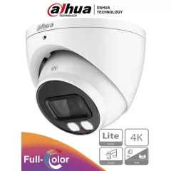 DAHUA--DAHUA HAC-HDW1809T-A-LED - Camara Domo Eyeball 4k Full Color/ 8 Megapixeles/ Lente de 2.8 mm/ 106 Grados de Apertura/ Microfono Integrado/ 40 Metros de Iluminación/ Imagen a Color 24/7/ Super Adapt/ WDR de 120 dB/-