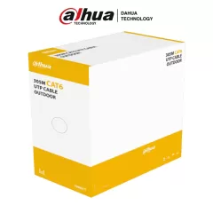 DAHUA--DAHUA PFM920-6U - Bobina de cable UTP Cat6 para exterior Dahua PFM920-6U. Con 305 metros de 100% cobre, cubierta MDPE resistente y color negro, cumple con ANSI/TIA 568-C.2, RoHS, y es retardante de flama, ideal para instalaciones seguras.-