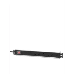 INTELLINET--INTELLINET 207102 - Barra PDU multicontacto de 7 salidas para montaje en 1.5 UR/ 19" / Enchufes Tipo EU (NEMA 5) / Cable de alimentación de 3m / Con protección para Picos y cortos circuitos-
