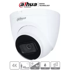 DAHUA--DAHUA HAC-HDW1801TQN-A - Camara Domo 4k/ 8 Megapixeles con Microfono Integrado/ Lente de 2.8mm/ 106 Grados de Apertura/ IR de 40 Metros/ Super Adapt/ Instalación Rapida/ WDR Real de 120 dB/ IP67/ Soporta: CVI/CVBS/AHD/TVI/-