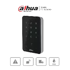 DAHUA--DAHUA DHI-ASR2101A - Lectora de Tarjetas MiFare con Teclado Touch/ para Password/ Conexión RS-485 y Wiegand/ Leds Rojo y Verde/ Fondo de Luz Azul-