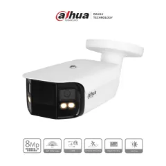 DAHUA--Dahua IPC-PFW5849-A180-E2-ASTE - Cámara IP Bullet 4K con multivisión en color, LED de 40 m y ángulo de 180°. Tecnología H.265, WDR, ROI, y SMD 4.0. Resistente al agua (IP67) con audio y alarma E&S para una vigilancia avanzada y detallada.-