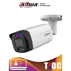 DAHUA--DAHUA HAC-ME1509THN-A-PV-S2 - Camara Bullet TioC de 5 Megapixeles/ Iluminador Dual Inteligente+Disuasión Activa con Luz Roja y Azul/ Lente de 2.8mm/ 111 Grados/ 40 Metros de Iluminación IR y Visible/ Micrófono Integrado/ WDR Real de 120 dB/-