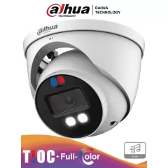 DAHUA--DAHUA HAC-ME1509H-A-PV-S2 - Camara Domo TioC de 5 Megapixeles/ Iluminador Dual Inteligente/ Lente de 2.8mm/ 111 Grados de Apertura/ 40 Metros de Iluminación Visible e IR/ Estrobo de Luz Roja y Azul/ Super Adapt/ Microfono Integrado/ WDR Real/-