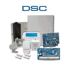 DSC--DSC NEO-LCD-SIRENA-IP-SB- Paquete SERIE NEO con panel HS2032 de 8 zonas expandible a 32, Teclado LCD HS2LCDN con Sirena de 30W y su gabinete incluye Comunicador IP TL280E . Sensor PIR Cableado LC200, 2 SM433TQW , Transformador y Gabinete-