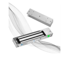 YLI ELECTRONIC--Paquete de Cerradura Magnética YM180NLED y MBK180UL para Puertas de Vidrio sin Marco / 180 kg (350 Lb) / Con Indicador Led-