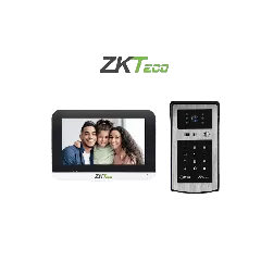 ZKTECO--ZKTECO VK07B53LKit- Kit de Videoportero IP / Monitor Color de 7 Pulgadas / Frente de Calle IP55 / Cámara 1080P / PoE / Apertura con Tarjetas ID (125Khz) y Contraseña / Excelente Visión Nocturna-