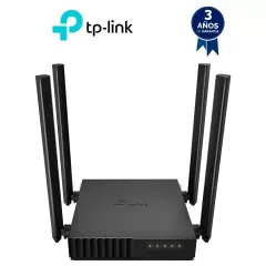 TP-LINK--TP-LINK Archer C50 - Ruteador WiFi AC 1200Mbps con 1 puerto WAN RJ45 Fast Ethernet, 4 puertos LAN RJ45 Fast Ethernet, 4 antenas fijas y modos de funcionamiento como enrutador y punto de acceso.-