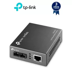 TP-LINK--TP-LINK MC100CM - Convertidor de Fibra Óptica Multimodo con 1 puerto RJ45 10/100 Mbps y puerto de fibra óptica SC 100 Mbps. Alcance de hasta 2 km y función plug and play.-