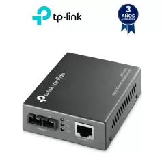TP-LINK--TP-LINK MC210CS - Convertidor de Fibra Óptica Monomodo con 1 puerto RJ45 10/100/1000 Mbps y puerto de fibra óptica SC 1000 Mbps. Alcance de hasta 20 km. Plug and play.-