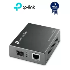 TP-LINK--TP-LINK MC220L - Convertidor de Fibra Óptica Monomodo o Multimodo con 1 puerto SFP 1000 Mbps y 1 puerto RJ45 10/100/1000 Mbps. Plug and play.-