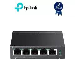 TP-LINK--TP-LINK TL-SF1005LP - Switch PoE no administrable con 5 puertos Fast Ethernet, incluyendo 4 puertos PoE AF. Presupuesto PoE de hasta 41W y modo extendido para conexiones de hasta 250m.-
