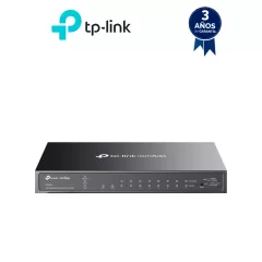 TP-LINK--TP-LINK TL-SG2210P - Switch PoE JetStream SDN administrable con 8 puertos 10/100/1000 Mbps y 2 puertos SFP, además de 8 puertos PoE con un presupuesto total de 61W. Ofrece administración centralizada a través de OMADA SDN.-