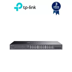 TP-LINK--TP-LINK TL-SG2428P - Switch JetStream PoE administrable con 24 puertos 10/100/1000 Mbps y 4 puertos SFP. Incluye 24 puertos PoE con una capacidad total de 250W, y es compatible con administración centralizada OMADA SDN.-