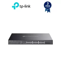 TP-LINK--TP-LINK TL-SG3428XMP - Switch L2+ Omada PoE+ con 24 puertos PoE+ 10/100/1000 Mbps, 4 puertos SFP+ 10G y consola RJ45/microUSB, además gestión centralizada Omada/Stand-Alone, soporte Multicast IGMP, QoS y presupuesto PoE 384W, versión 3.0-