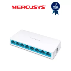 MERCUSYS--MERCUSYS MS108 - Switch no administrable para escritorio, con 8 puertos 10/100 Mbps, diseño compacto y función Plug and Play-
