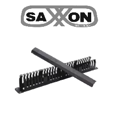 SAXXON--SAXXON SXORGNET24P - Organizador de cables horizontal con tapa para rack de19" / 1U / 24 posiciones / Color Negro / Tapa y Base Metálica-