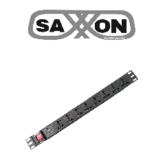 SAXXON--SAXXON SXPDU8P16A- Barra PDU con 8 Contactos Individuales , 15 Amp , 120V , 1UR , Protección contra rayos , Aleación de Aluminio-