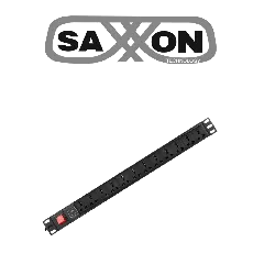 SAXXON--SAXXON SXPDU12P16A- Barra PDU con 12 Contactos Individuales , 16 Amp , 120V , 1UR , Protección contra rayos , Aleación de Aluminio-