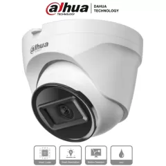 DAHUA--DAHUA IPC-T1E20 -Camara IP Domo de 2 MP, lente de 2.8 mm y 99° de visión. Alcance IR de 30 m, protección IP67 y alimentación PoE. Funciones avanzadas: DWDR, 3D NR, HLC, BLC y compresión H.265+ Ideal para videovigilancia confiable-