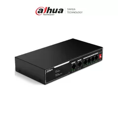DAHUA--DAHUA DH-SF1006LP - Switch PoE de 6 Puertos Fast Ethernet/ 4 Puertos PoE 10/100/ 36 Watts Totales/ 2 Puertos Uplink RJ45 10/100/ PoE Watchdog/ Soporta hasta 250mts sobre UTP CAT 6/ Protección Contra Descargas/-