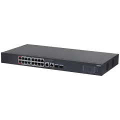 DAHUA--DAHUA DH-CS4220-16GT-135 Switch Poe de 16 Puertos Gigabit/ Poe Inteligente/ Puerto Rojo de 90W/ 135 Watts Totales/ 2 Puertos SFP/Poe Watchdog/ Switching 40 Gbps/ Protección de Descargas/ Plataforma DoLynk Care-